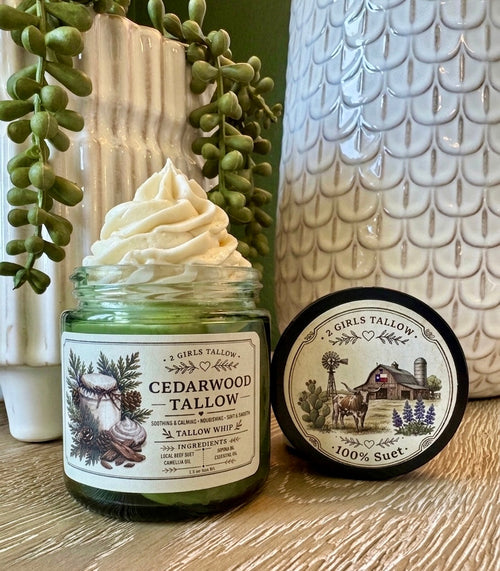 Cedarwood Suet Tallow Whip - small-batch whipped tallow skincare handmade in Texas
